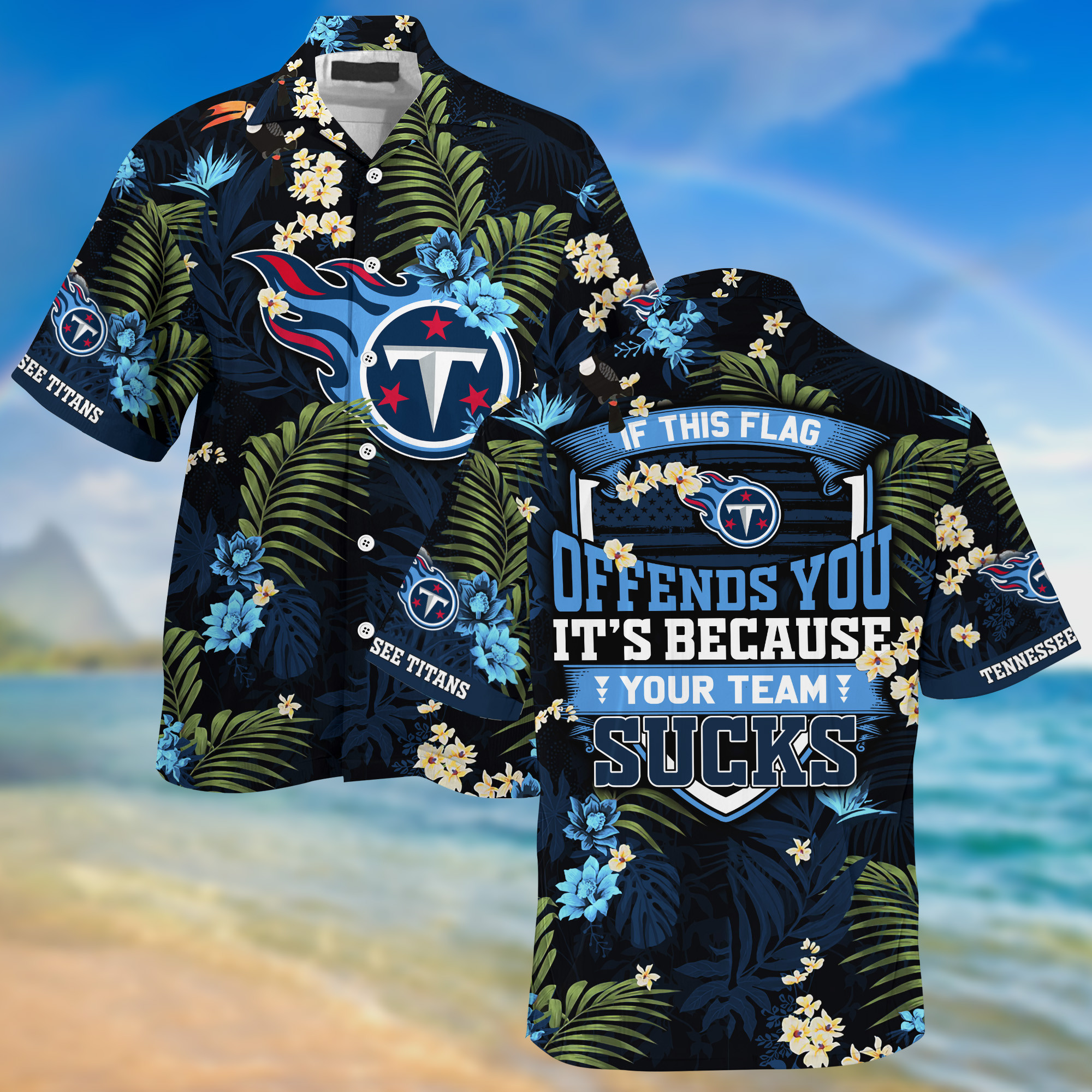 Tennessee Titans NFL Summer Hawaiian Shirt And Shorts With Tropical Patterns
