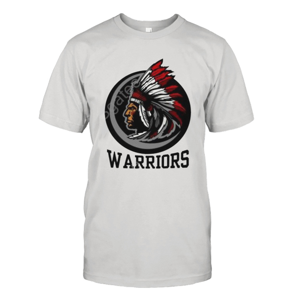 The white shield warriors logo shirt