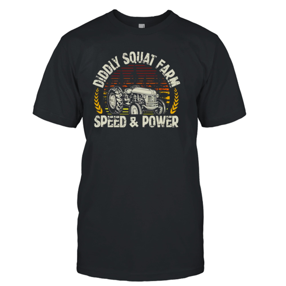 Diddly Squat Farm Sunset Design Speed And Power Tractor Farmer shirt