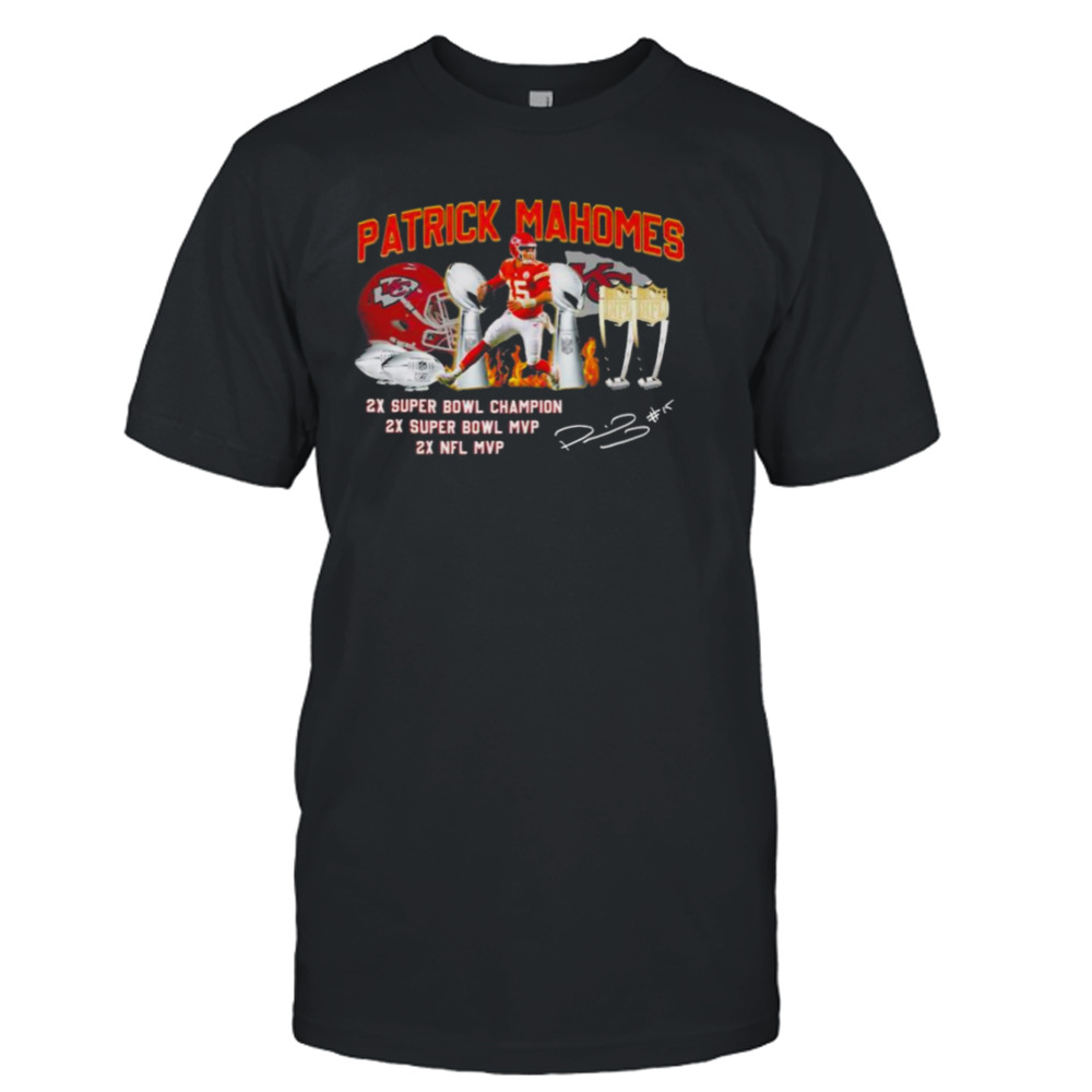 Patrick Mahomes 2x Super Bowl Champions 2x Super Bowl MVP 2x NFL MVP Signature shirt