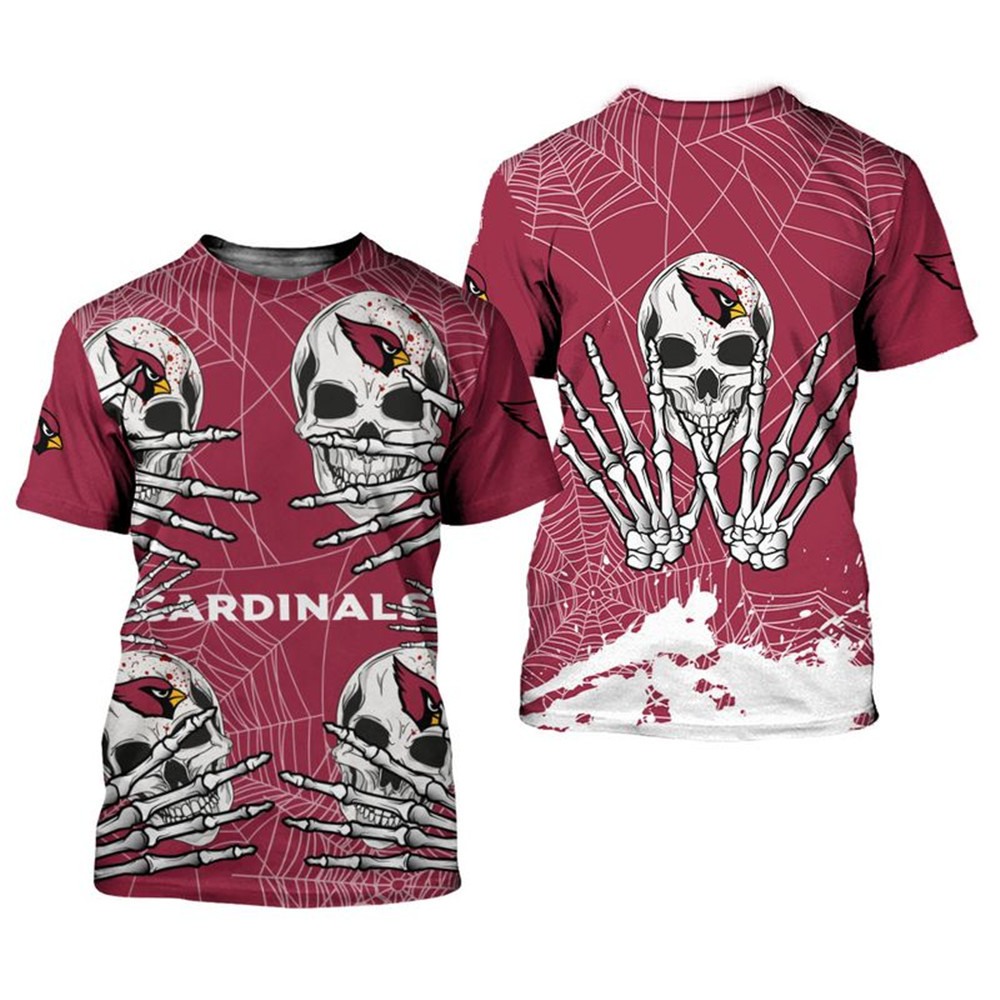 Arizona Cardinals T-shirt skull for Halloween graphic