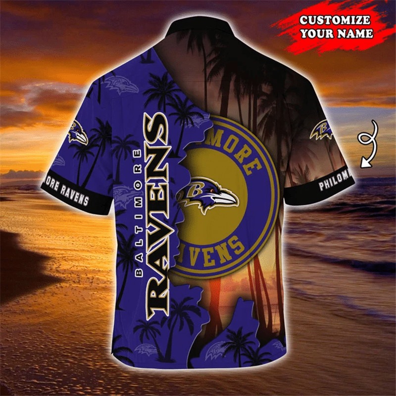 Baltimore Ravens Hawaiian Shirt tropical island personalized