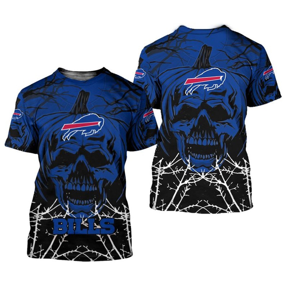 Buffalo Bills T-shirt Halloween pumpkin skull