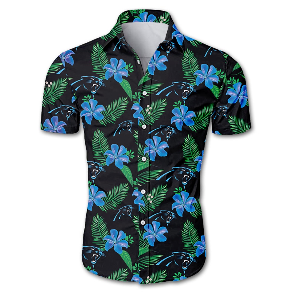 Carolina Panthers Hawaiian Shirt Tropical Flower summer 2020