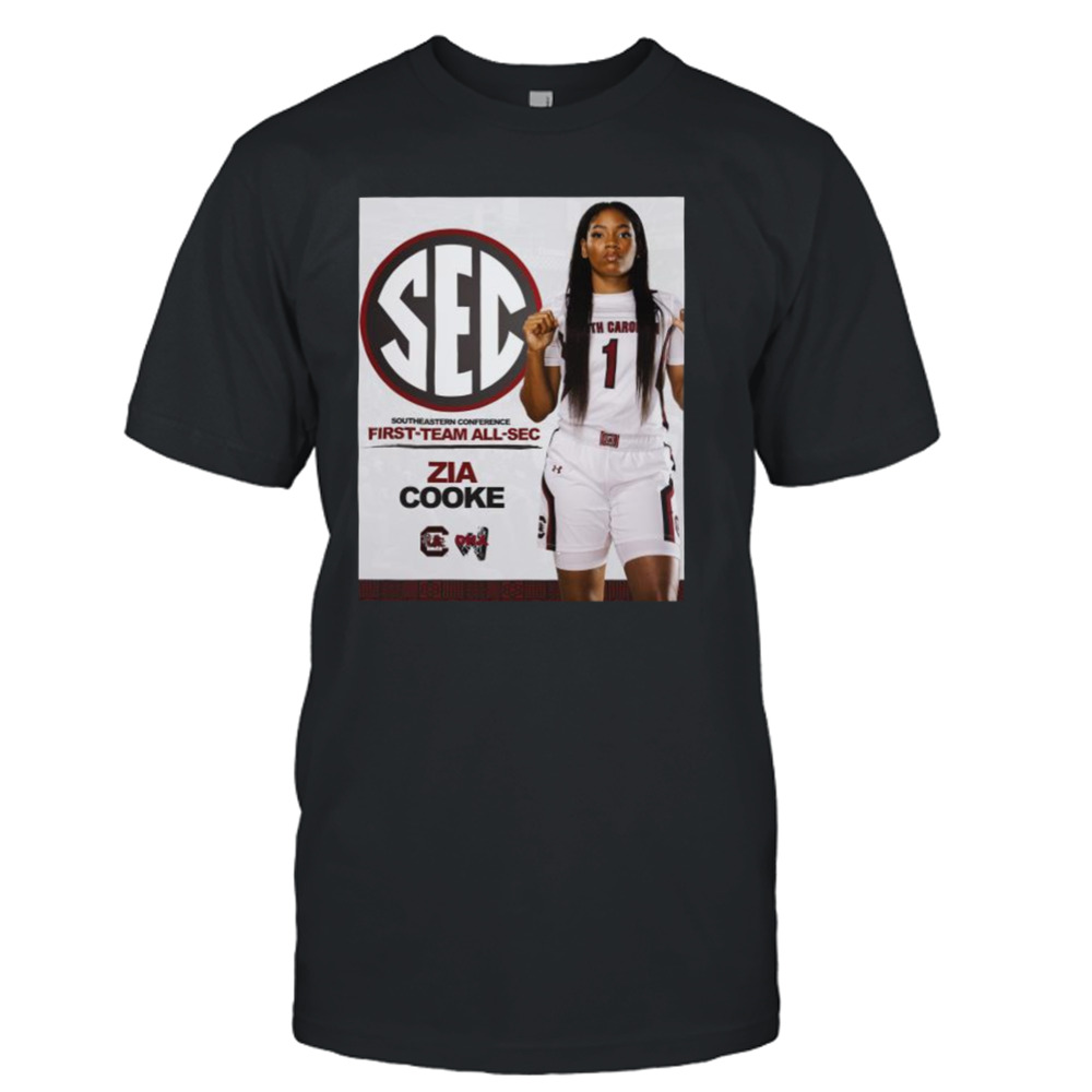 South Carolina gamecocks 2023 zia cooke southeastern conference first team all sec shirt