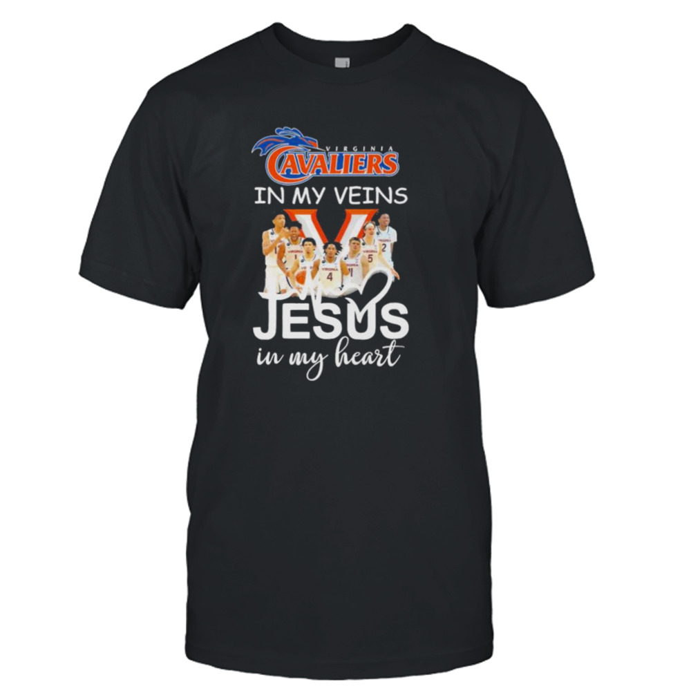 2023 Virginia Cavaliers men’s basketball in my veins Jesus in my heart shirt