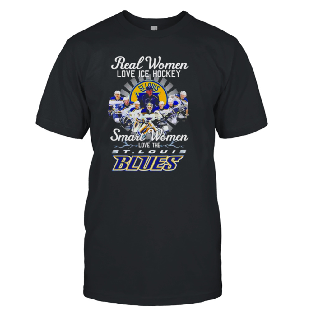 2023 real women love Ice hockey smart women love the St Louis Blues signatures shirt