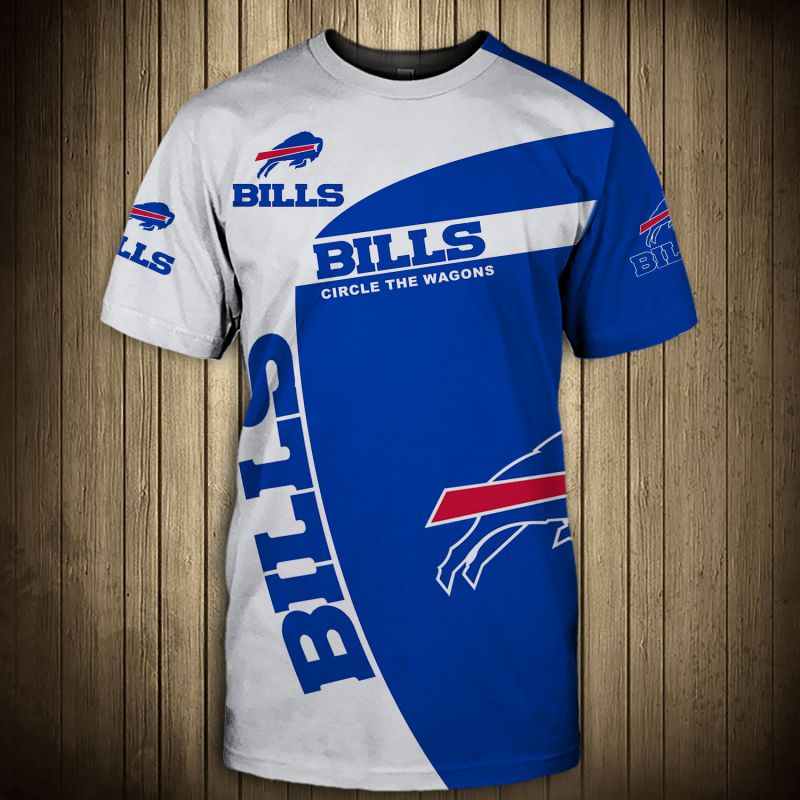 Buffalo Bills T-shirt 3D “Bills Circle the wagons ” slogan Short Sleeve