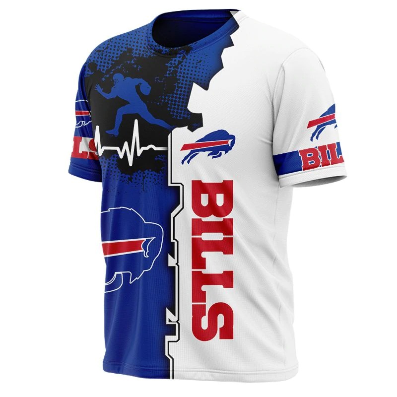 Buffalo Bills T-shirt graphic heart ECG line