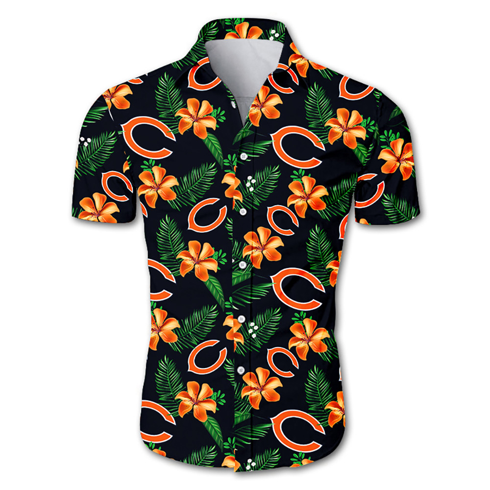 Chicago Bears Hawaiian Shirt Tropical Flower summer 2020