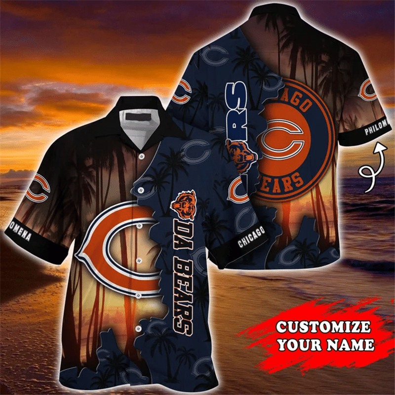 Chicago Bears Hawaiian Shirt tropical island personalized