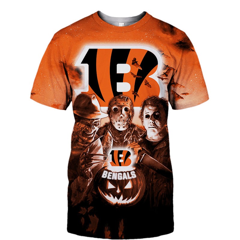 Cincinnati Bengals T-shirt Halloween Horror Night gift for fan