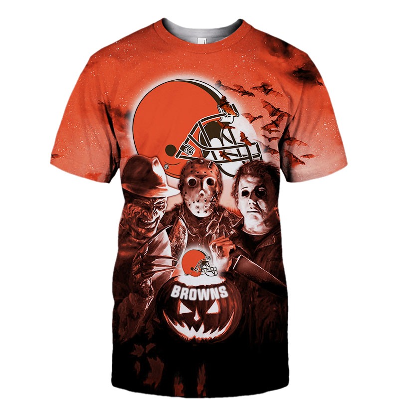 Cleveland Browns T-shirt Halloween Horror Night gift for fan