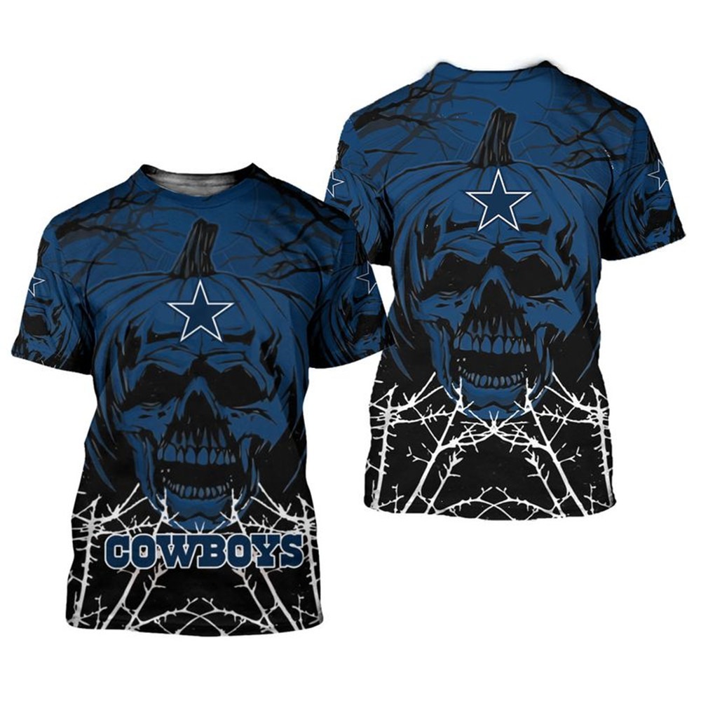 Dallas Cowboys T-shirt Halloween pumpkin skull