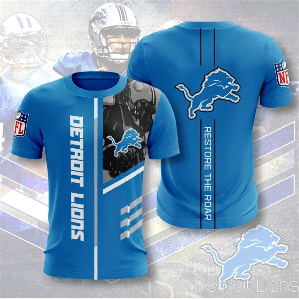 Detroit Lions T-shirt 3D Performance Short Sleeve