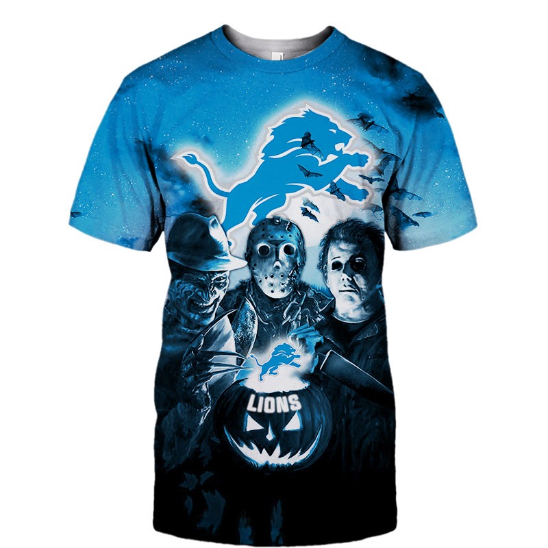 Detroit Lions T-shirt Halloween Horror Night gift for fan