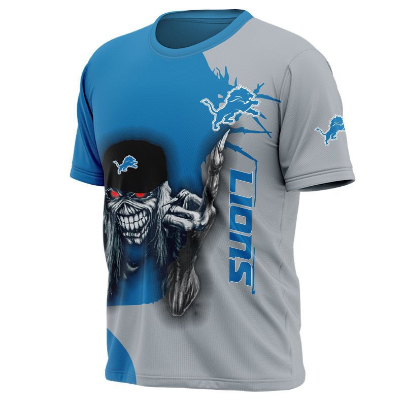 Detroit Lions T-shirt Iron Maiden gift for Halloween