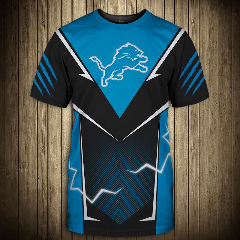 Detroit Lions T-shirts lightning graphic gift for men