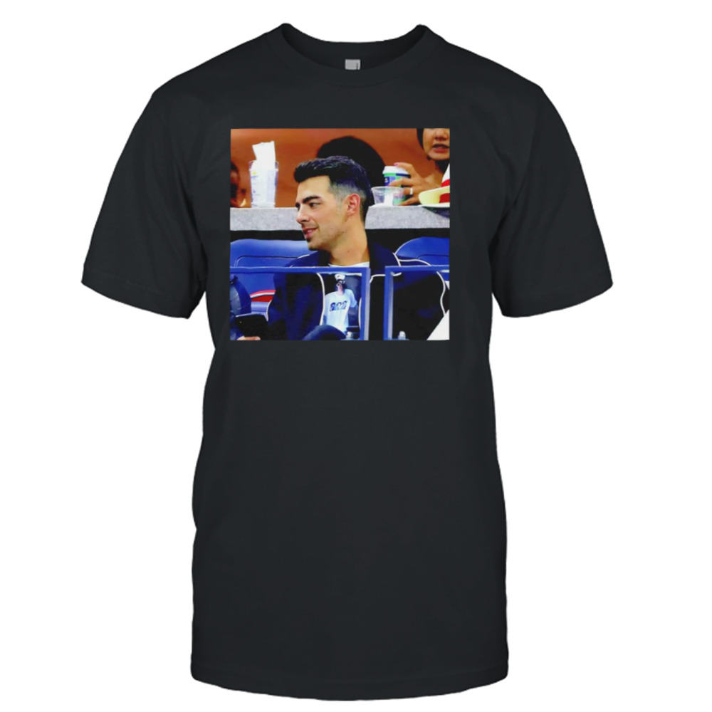 Joe Jonas wearing a Justin Bieber shirt
