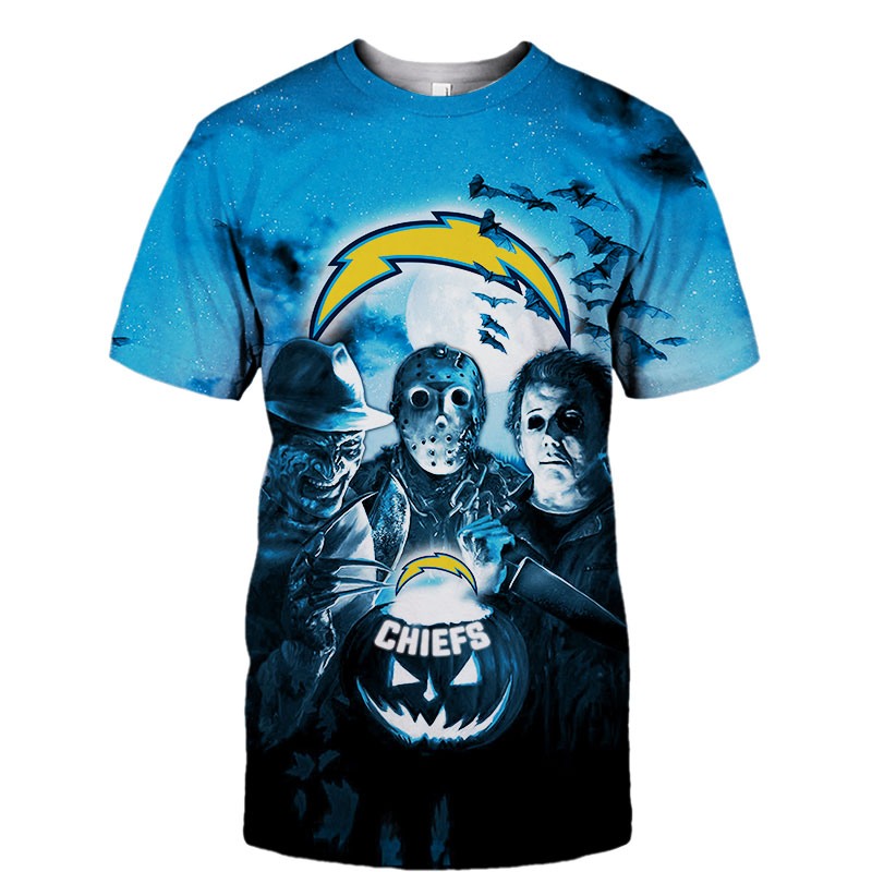 Los Angeles Chargers T-shirt Halloween Horror Night gift for fan