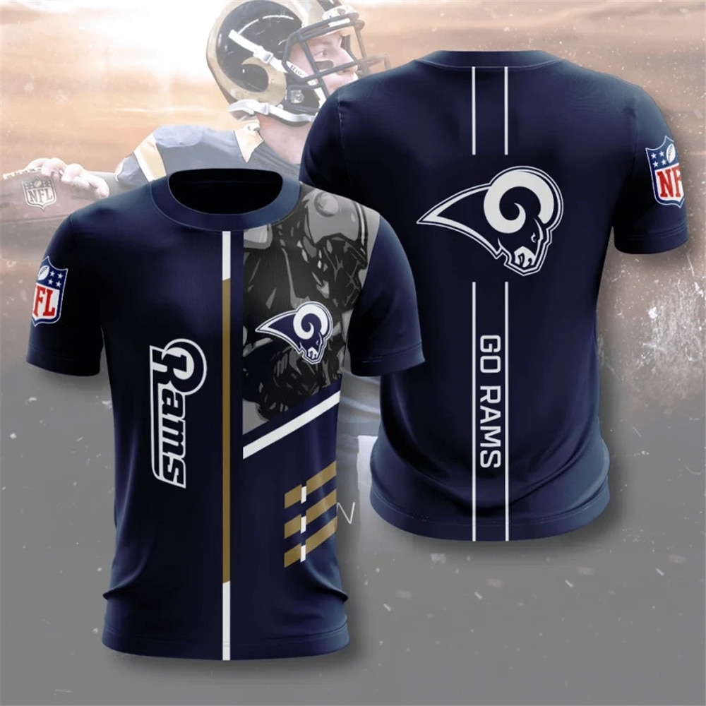 Los Angeles Rams T-shirt 3D Performance Short Sleeve