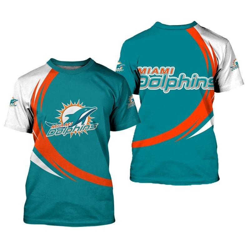 Miami Dolphins T-shirt curve Style gift for men