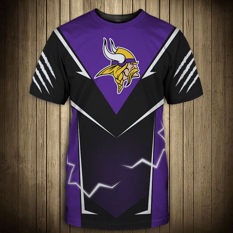 Minnesota Vikings T-shirts lightning graphic gift for men