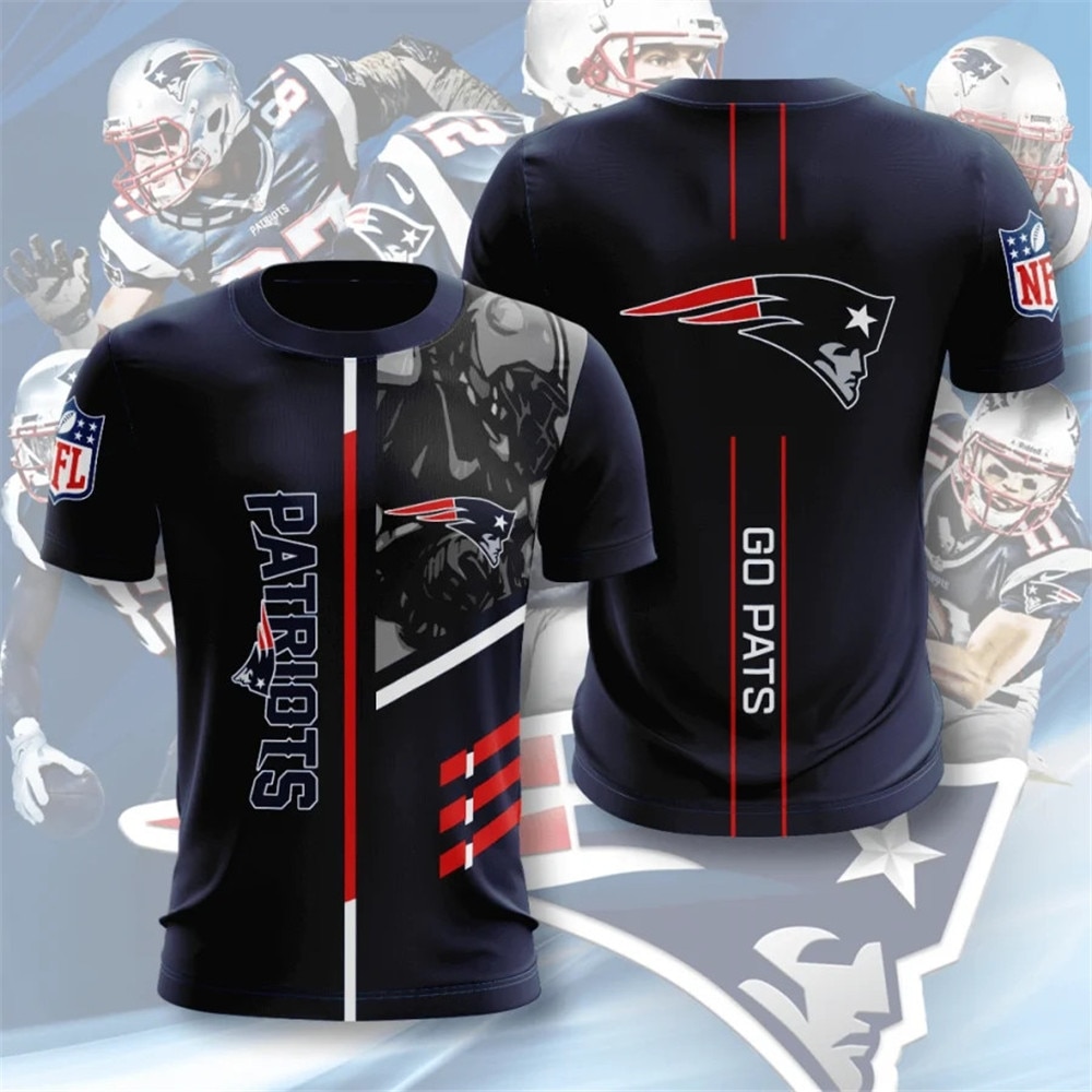 New England Patriots T-shirt 3D Performance Short Sleeve