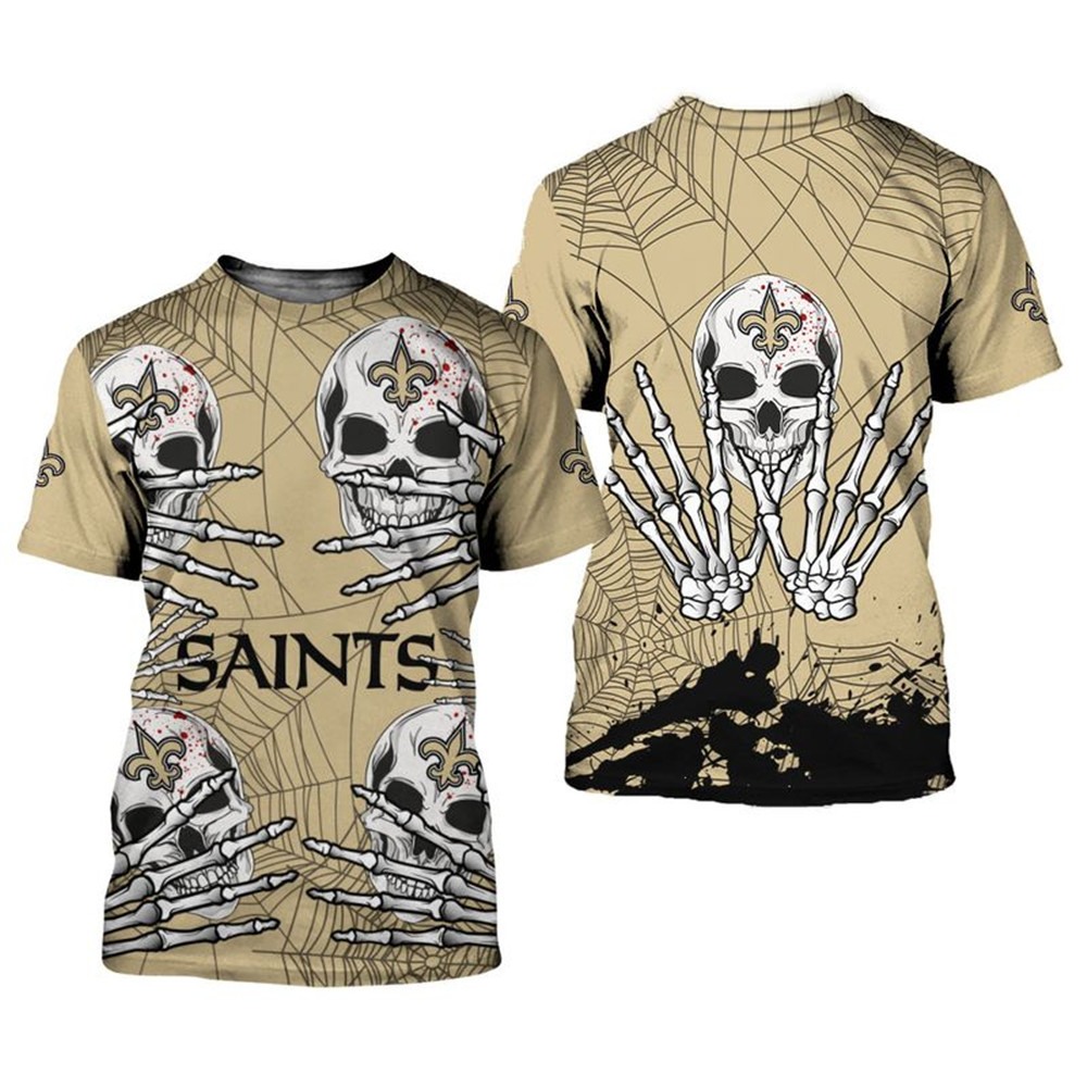 New Orleans Saints T-shirt skull for Halloween graphic