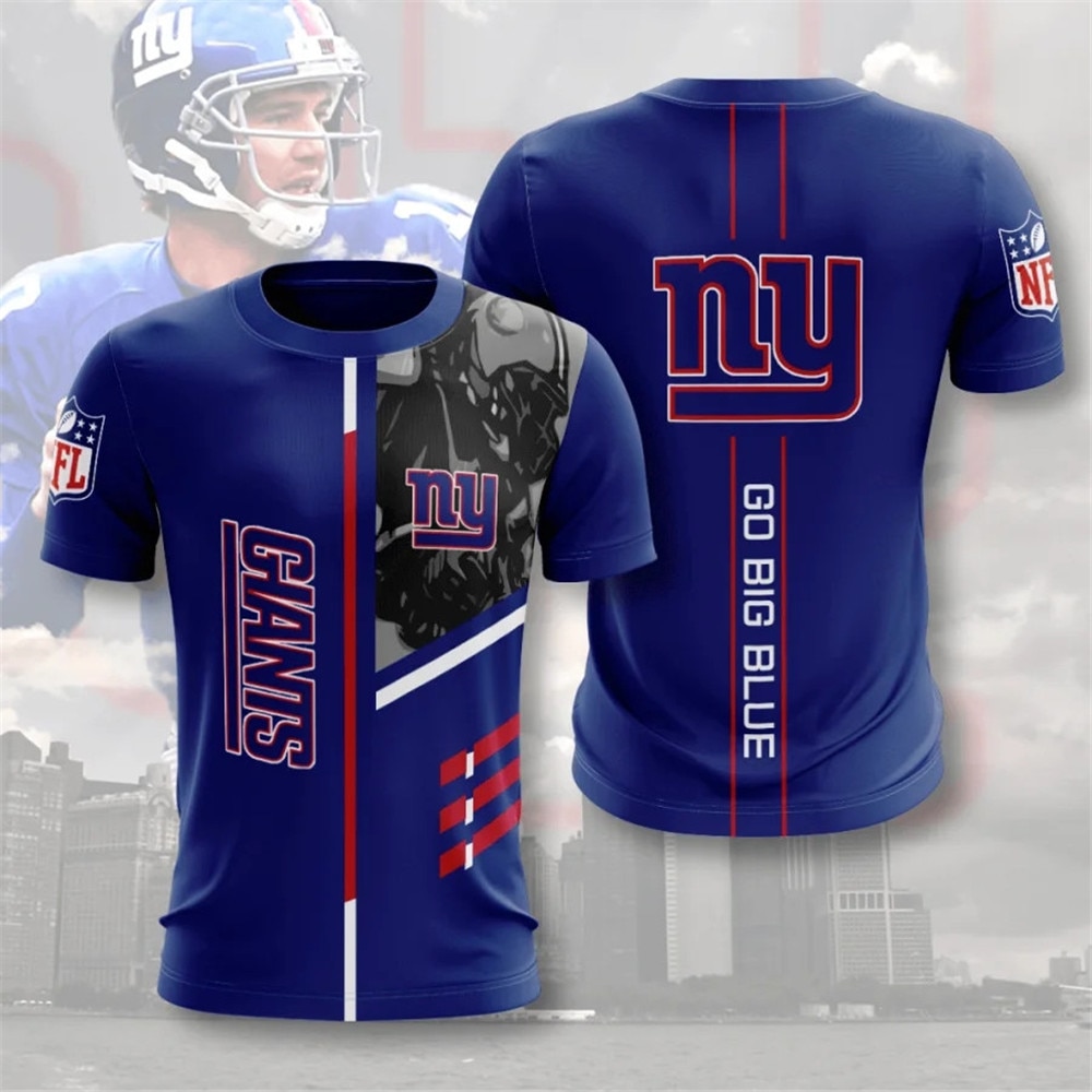 New York Giants T-shirt 3D Performance Short Sleeve