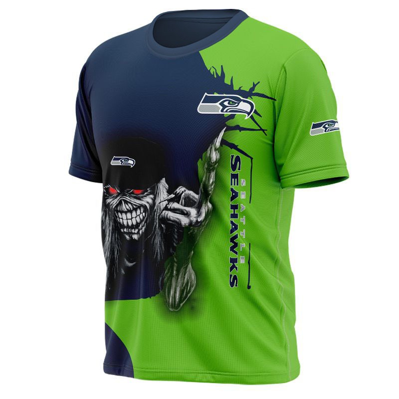 Seattle Seahawks T-shirt Iron Maiden gift for Halloween