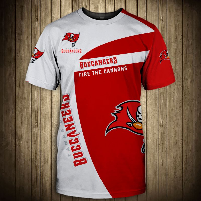 Tampa Bay Buccaneers T-shirt 3D Fire the cannonsShort Sleeve