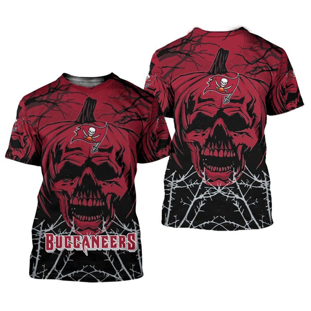 Tampa Bay Buccaneers T-shirt Halloween pumpkin skull