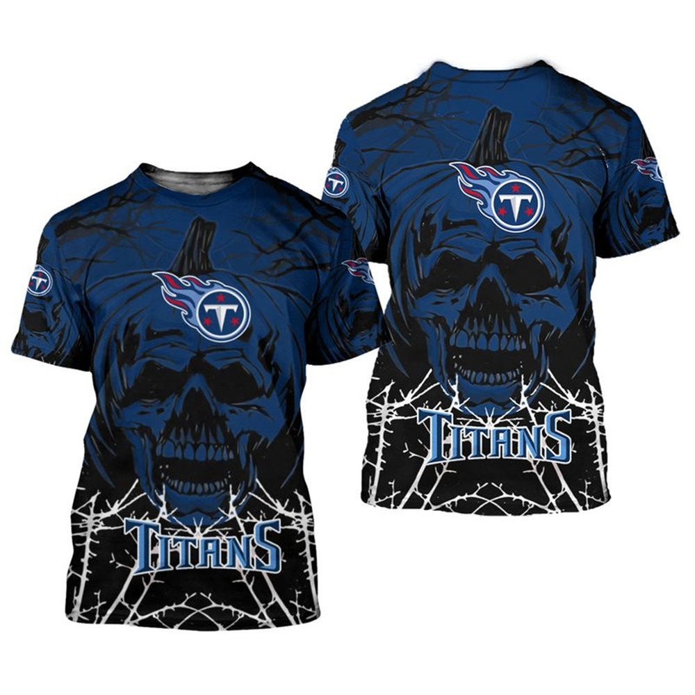 Tennessee Titans T-shirt Halloween pumpkin skull