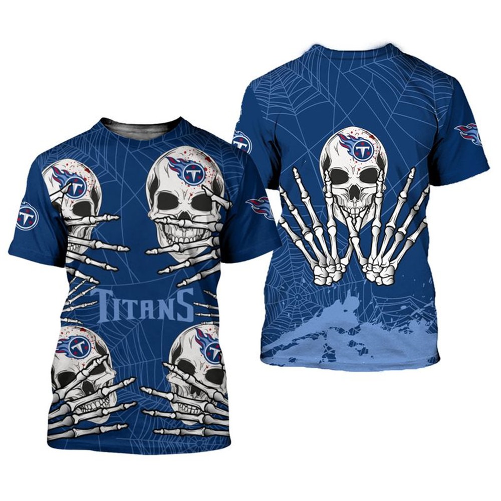 Tennessee Titans T-shirt skull for Halloween graphic