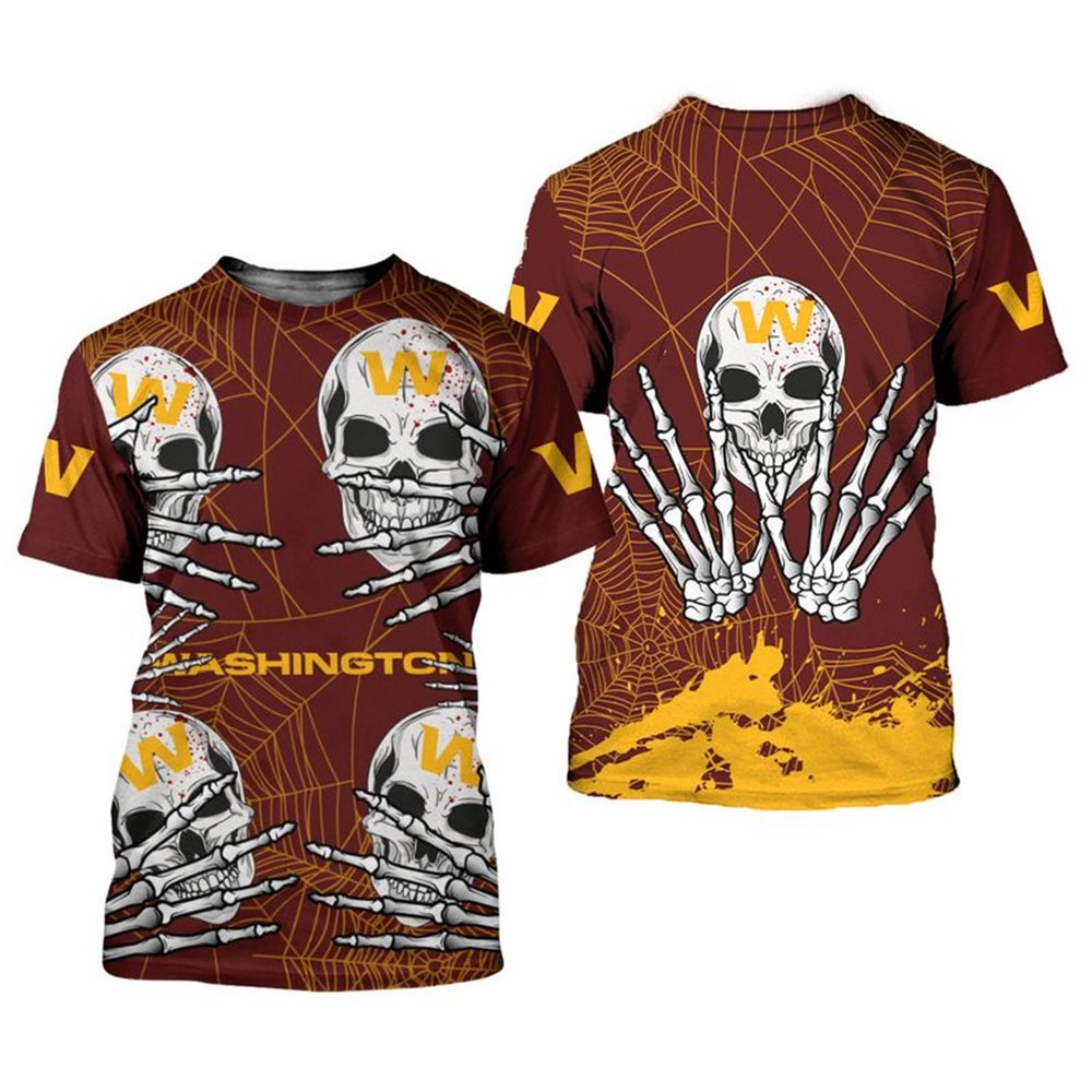 Washington Football Team T-shirt skull for Halloween graphic