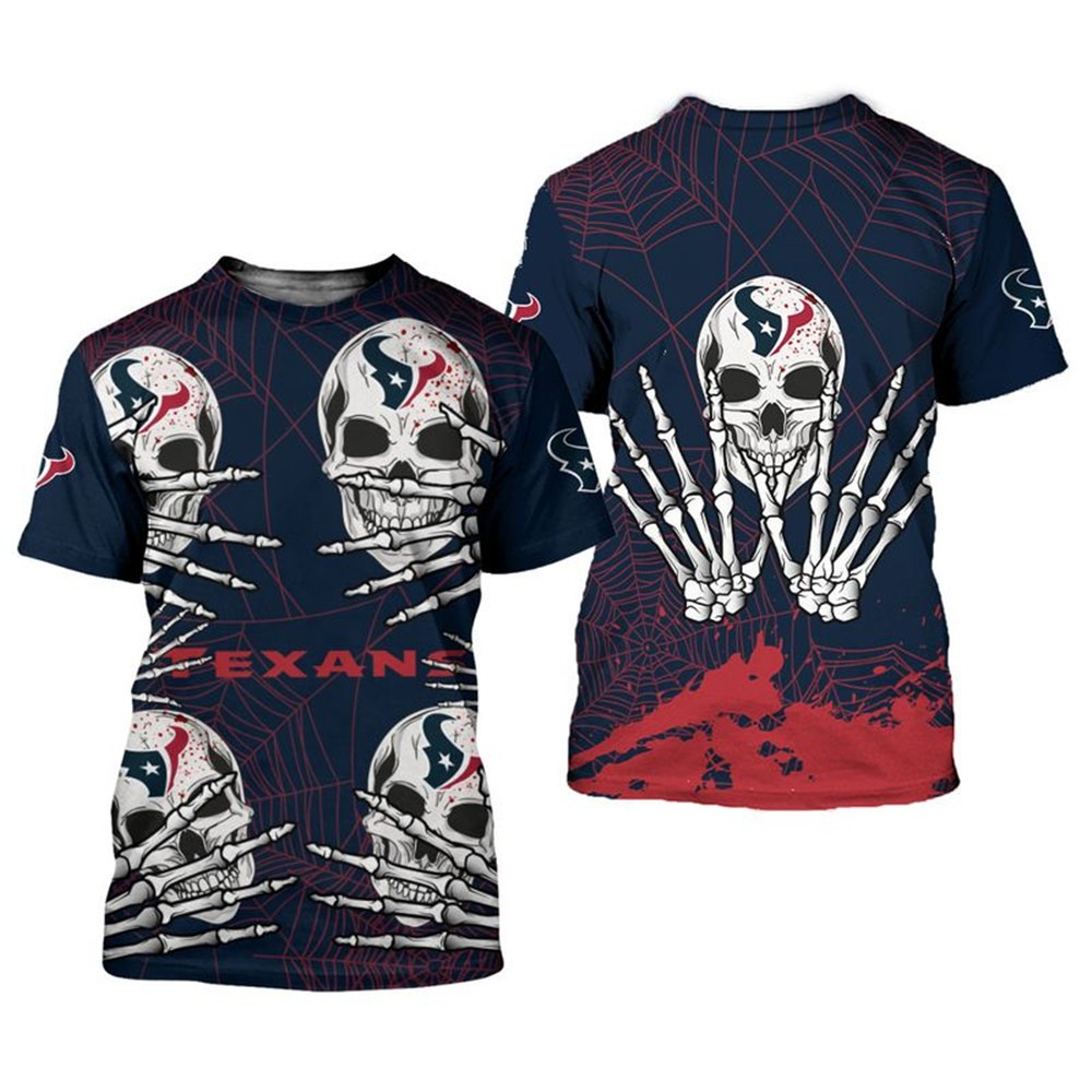 Houston Texans T-shirt skull for Halloween graphic