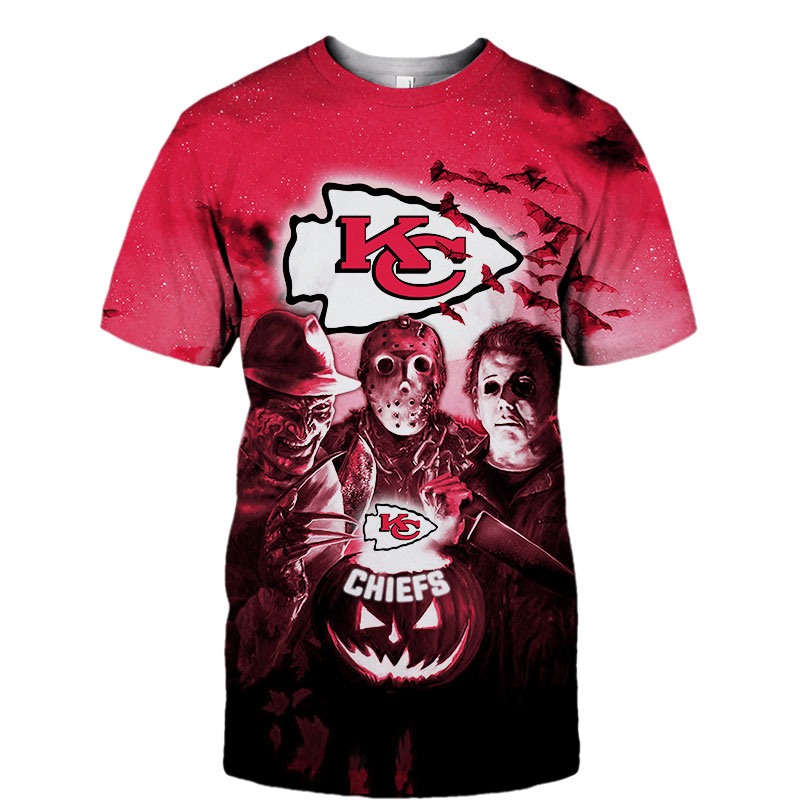 Kansas City Chiefs T-shirt Halloween Horror Night gift for fan