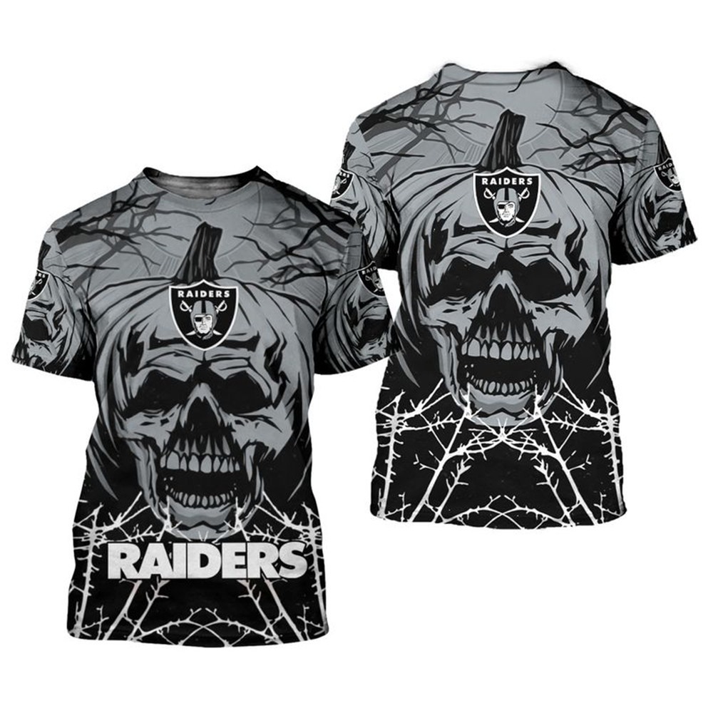 Las Vegas Raiders T-shirt Halloween pumpkin skull