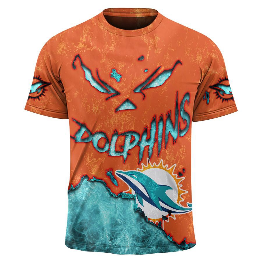 Miami Dolphins T-shirt 3D devil eyes gift for fans