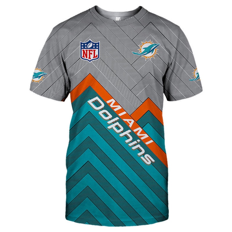 NEW FASHION 2023 Miami Dolphins T-shirts lightning graphic gift for men