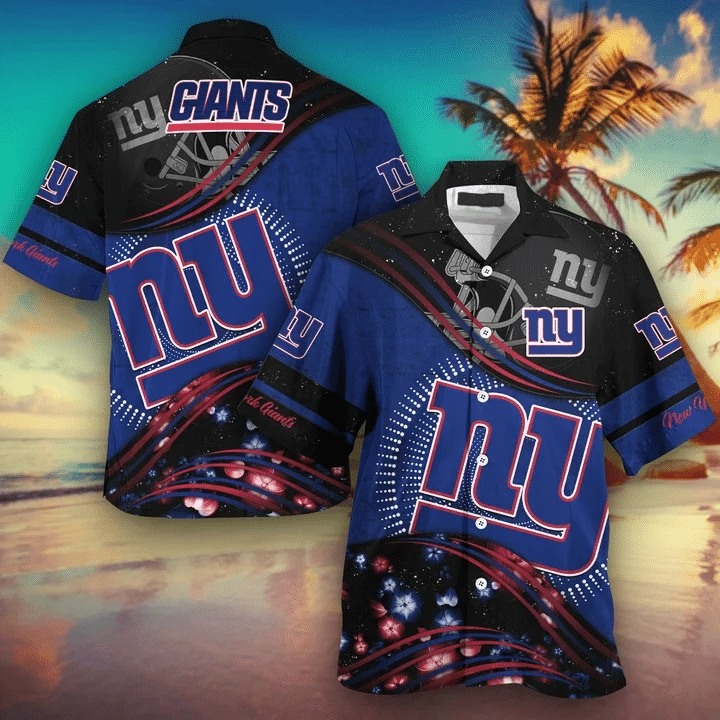 New York Giants Hawaiian Button Up Shirt