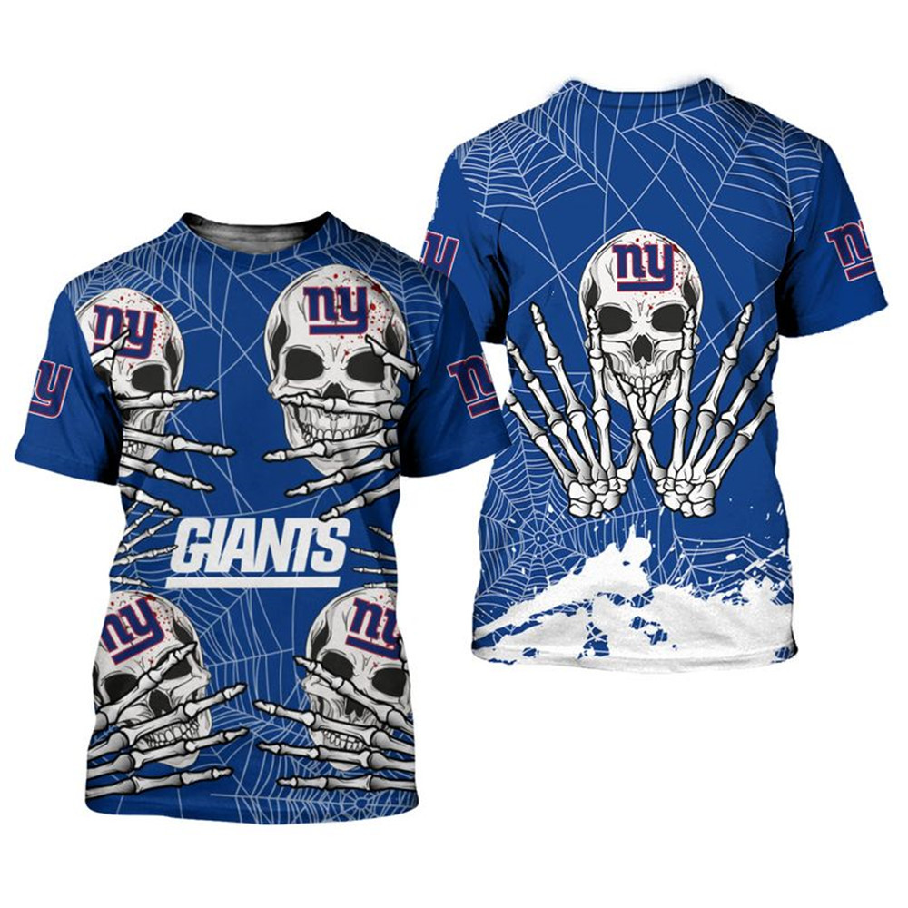 New York Giants T-shirt skull for Halloween graphic