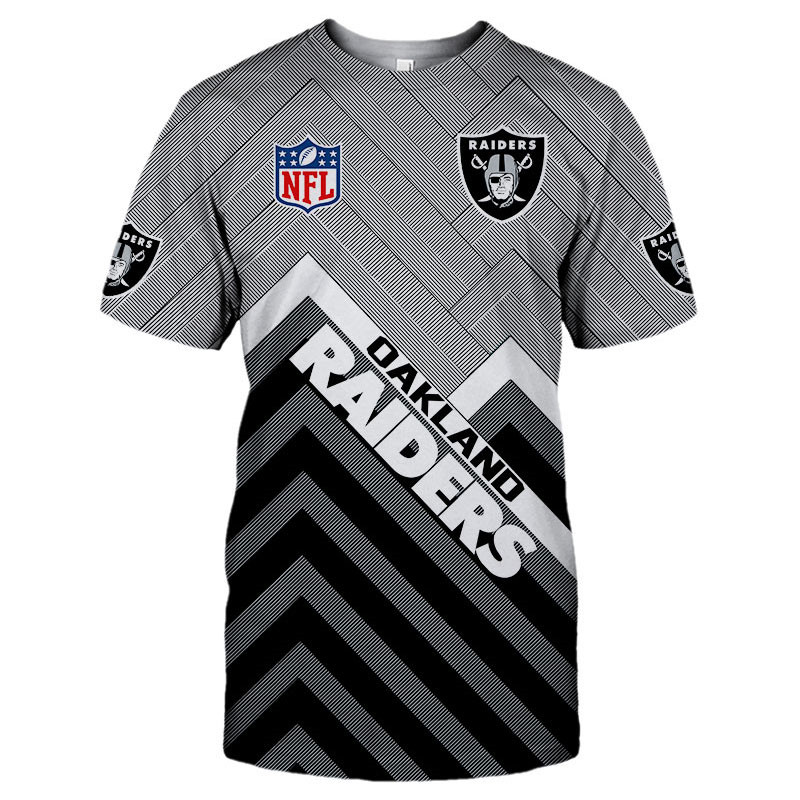 Oakland Raiders t shirt 3d short sleeve o neck gift for fan NFL