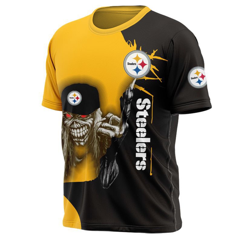 Pittsburgh Steelers T-shirt Iron Maiden gift for Halloween