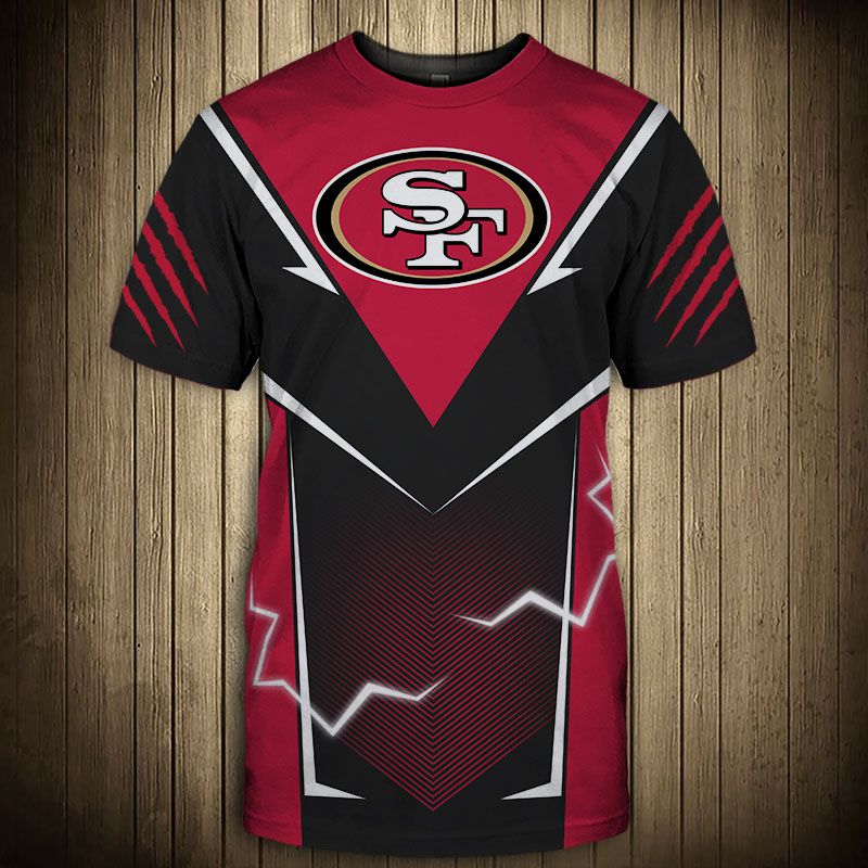 San Francisco 49ers T-shirts lightning graphic gift for men