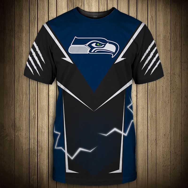 Seattle Seahawks T-shirts lightning graphic gift for men