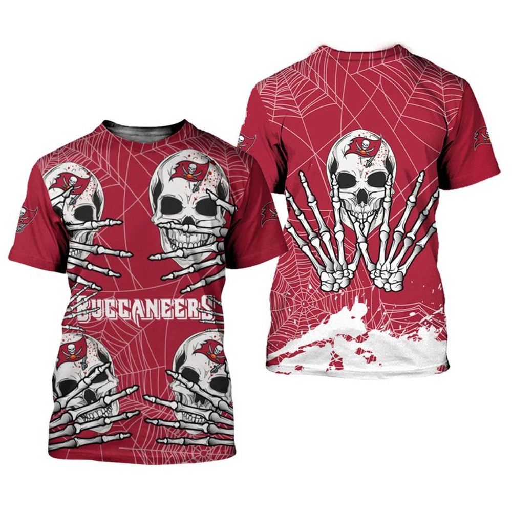 Tampa Bay Buccaneers T-shirt skull for Halloween graphic