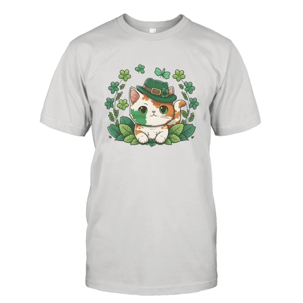 Kawaii Cat Leprechaun Shamrock St Patrick’s Day shirt