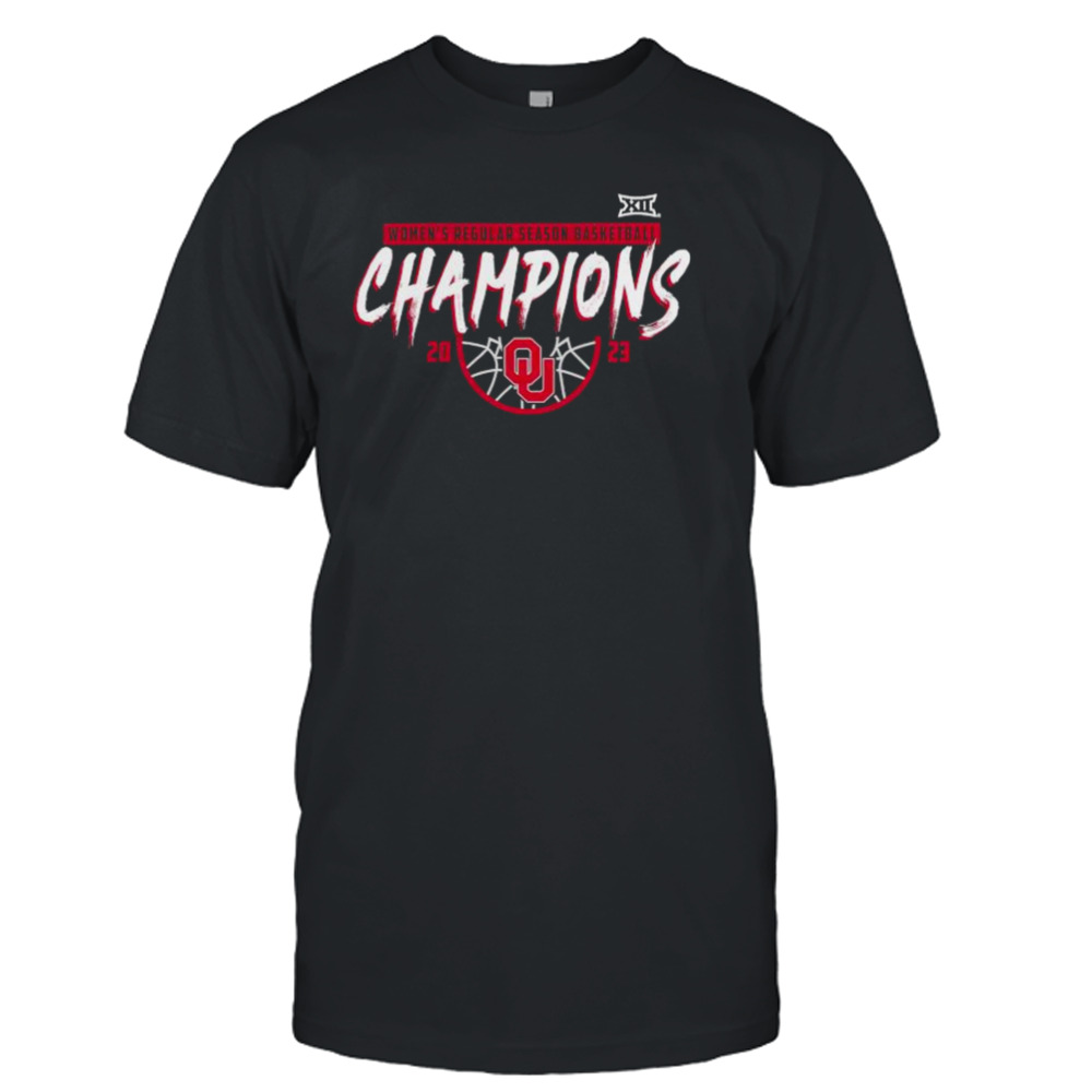 Oklahoma Sooners 2023 Big 12 Women’s Basketball Regular Season Champions T-Shirt black
